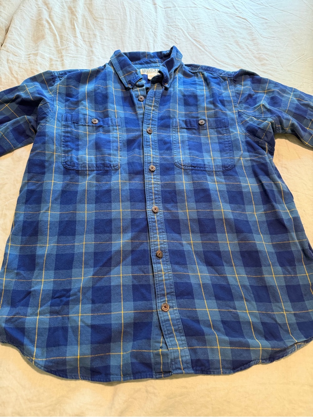Duluth Trading Co Blue Plaid Button-Down Shirt